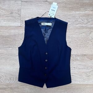 New Zara Navy Vest